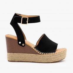 Bella Marie Newest Arrivals Edgy Espadrille Stacked Wedge Sandals 6 Bella Marie Newest Arrivals Edgy Espadrille Stacked Wedge Sandals