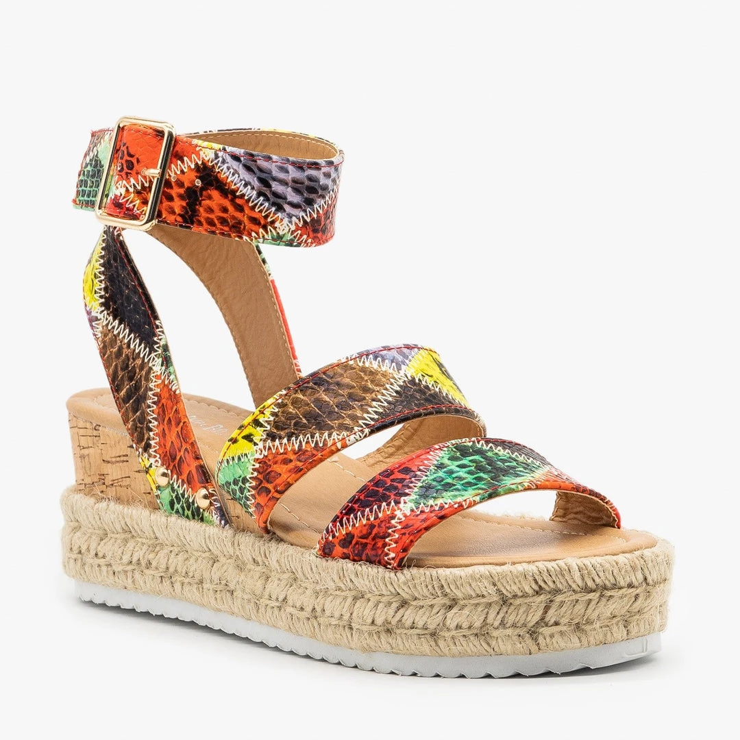 Nature Breeze Snake Espadrille Wedge Sandals Newest Arrivals 2 Nature Breeze Snake Espadrille Wedge Sandals Newest Arrivals