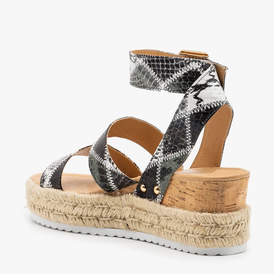 Nature Breeze Snake Espadrille Wedge Sandals Newest Arrivals 9 Nature Breeze Snake Espadrille Wedge Sandals Newest Arrivals