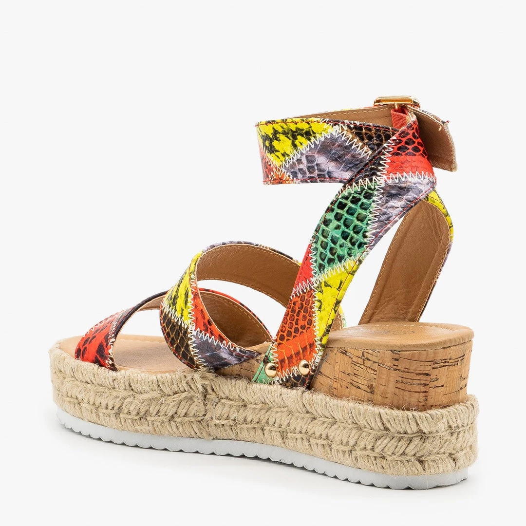 Nature Breeze Snake Espadrille Wedge Sandals Newest Arrivals 3 Nature Breeze Snake Espadrille Wedge Sandals Newest Arrivals