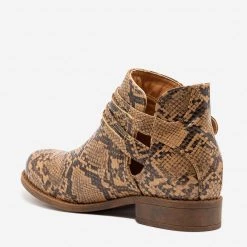Mata Newest Arrivals Snake Print Casual Booties