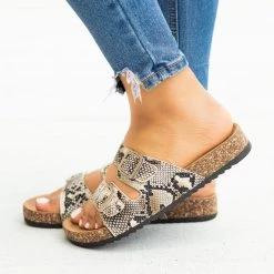 Weeboo Snake Print Double Buckle Sandals 13 Weeboo Snake Print Double Buckle Sandals