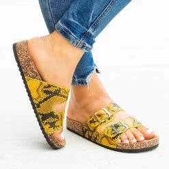 Weeboo Snake Print Double Buckle Sandals 17 Weeboo Snake Print Double Buckle Sandals