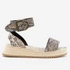 Qupid Shoes Snake Print Flatform Espadrille Sandals Newest Arrivals