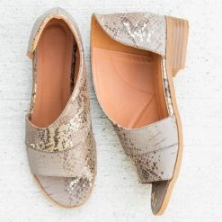 Mata Snake Print Open-Toe Cutout Designer Flats Newest Arrivals