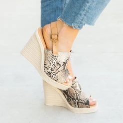Qupid Shoes Newest Arrivals Snake Print Open Toe Espadrille Wedges 7 Qupid Shoes Newest Arrivals Snake Print Open Toe Espadrille Wedges