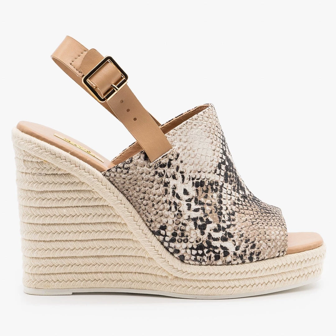 Qupid Shoes Newest Arrivals Snake Print Open Toe Espadrille Wedges 1 Qupid Shoes Newest Arrivals Snake Print Open Toe Espadrille Wedges