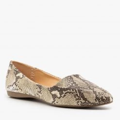 Mixx Shoes Snake Print Pointed Toe Loafers