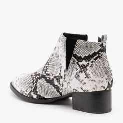 ARider Girl Newest Arrivals Snake Print Side V-Cut Booties