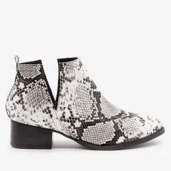 ARider Girl Newest Arrivals Snake Print Side V-Cut Booties