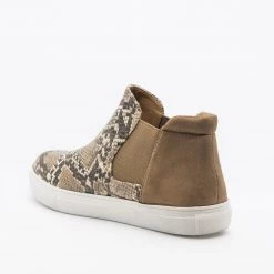 Soho Girls Snake Print Slip-On Ankle Sneakers FINAL SALE