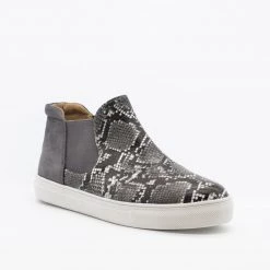 Soho Girls Snake Print Slip-On Ankle Sneakers FINAL SALE