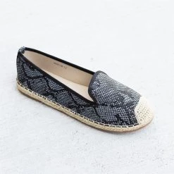 Pazzle Snake Print Slip-On Espadrille Flats