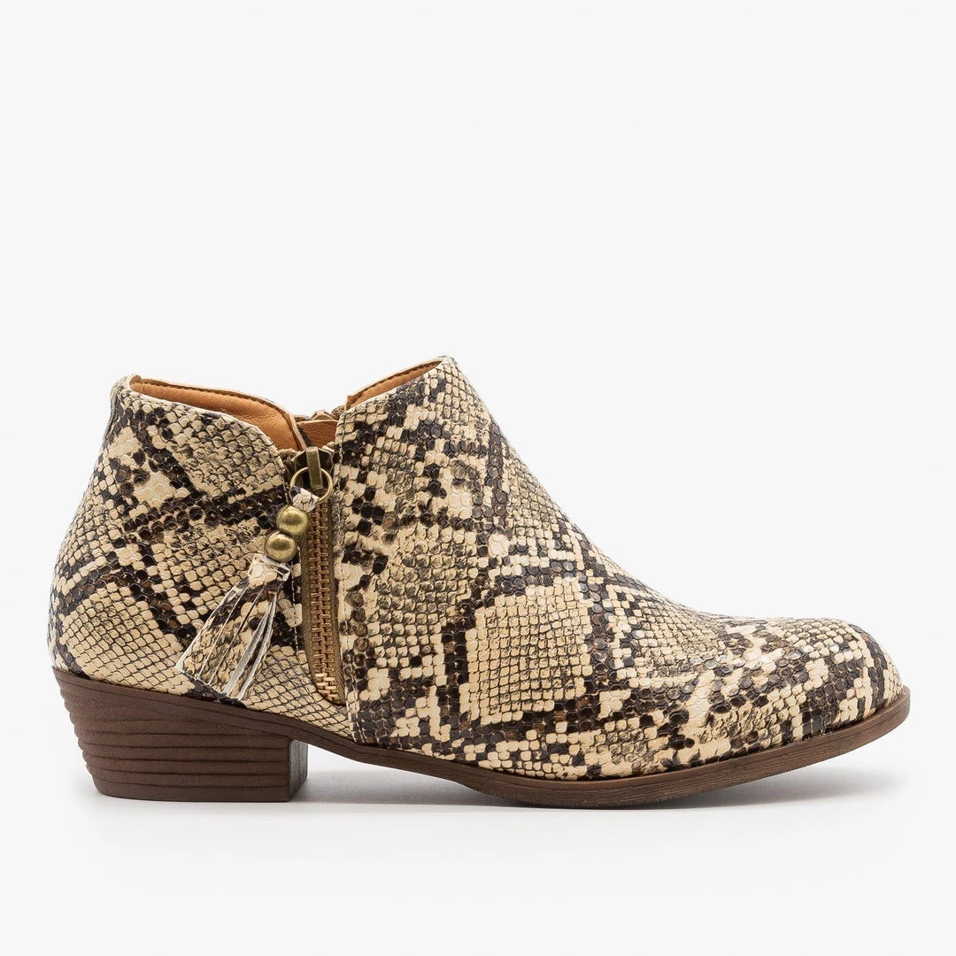 Mata Snake Print Tasseled Booties Newest Arrivals 1 Mata Snake Print Tasseled Booties Newest Arrivals