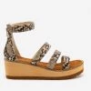 Olivia Miller Snake Print Triple Strap Wedges Newest Arrivals