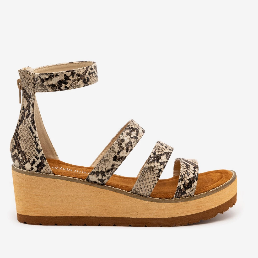 Olivia Miller Snake Print Triple Strap Wedges Newest Arrivals 1 Olivia Miller Snake Print Triple Strap Wedges Newest Arrivals