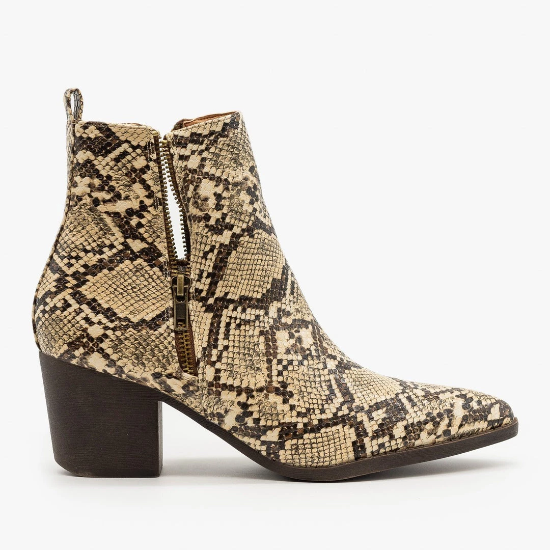 Mata Snake Side Zippered Booties 4 Mata Snake Side Zippered Booties