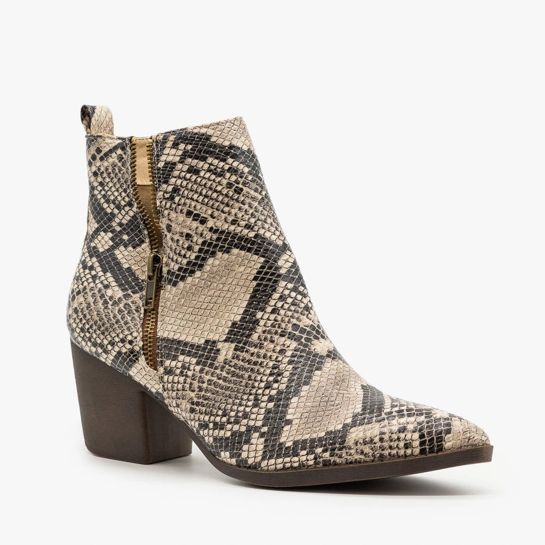Mata Snake Side Zippered Booties 3 Mata Snake Side Zippered Booties