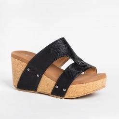 Nature Breeze Snakeskin Slip-On Wedges 5 Nature Breeze Snakeskin Slip-On Wedges