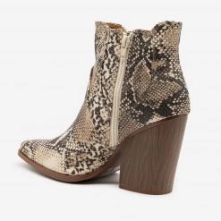 Qupid Shoes Snazzy Snake Print Booties Newest Arrivals
