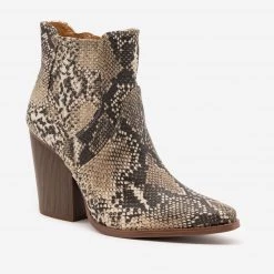 Qupid Shoes Snazzy Snake Print Booties Newest Arrivals