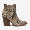 Qupid Shoes Snazzy Snake Print Booties Newest Arrivals
