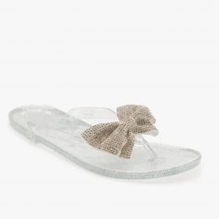 Top Moda Sparkly Rhinestone Jelly Flip Flops