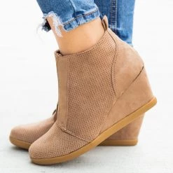 Forever Newest Arrivals Sporty Pinhole Bootie Wedges