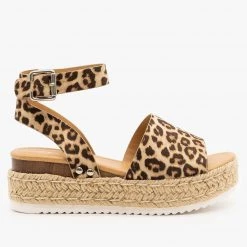 Soda Shoes Spotted Espadrille Flatform Wedges 9 Soda Shoes Spotted Espadrille Flatform Wedges