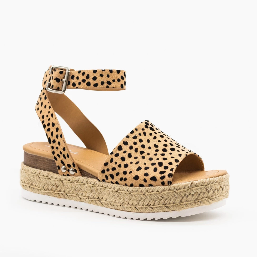 Soda Shoes Spotted Espadrille Flatform Wedges 3 Soda Shoes Spotted Espadrille Flatform Wedges