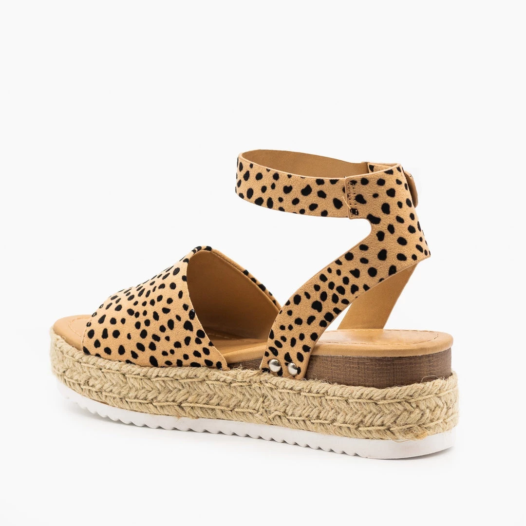 Soda Shoes Spotted Espadrille Flatform Wedges 2 Soda Shoes Spotted Espadrille Flatform Wedges