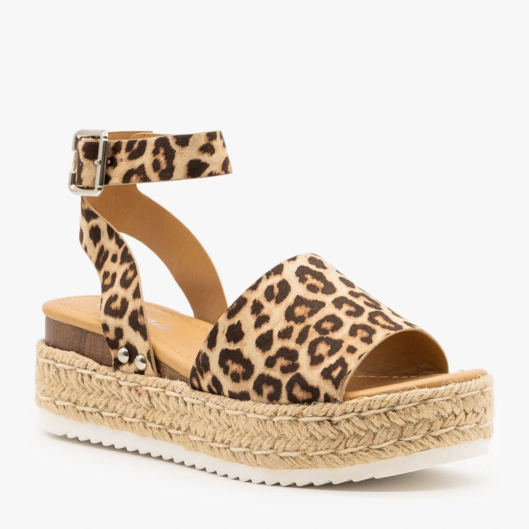 Soda Shoes Spotted Espadrille Flatform Wedges 6 Soda Shoes Spotted Espadrille Flatform Wedges
