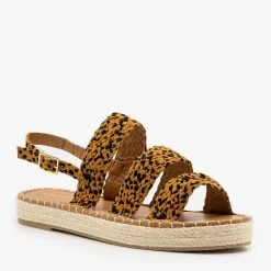 Qupid Shoes Newest Arrivals Spotted Triple Band Sandals