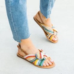 Qupid Shoes Newest Arrivals Springy Knotted Slingback Sandals