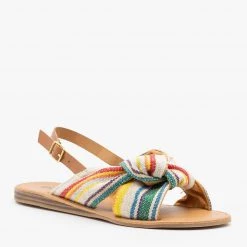 Qupid Shoes Newest Arrivals Springy Knotted Slingback Sandals