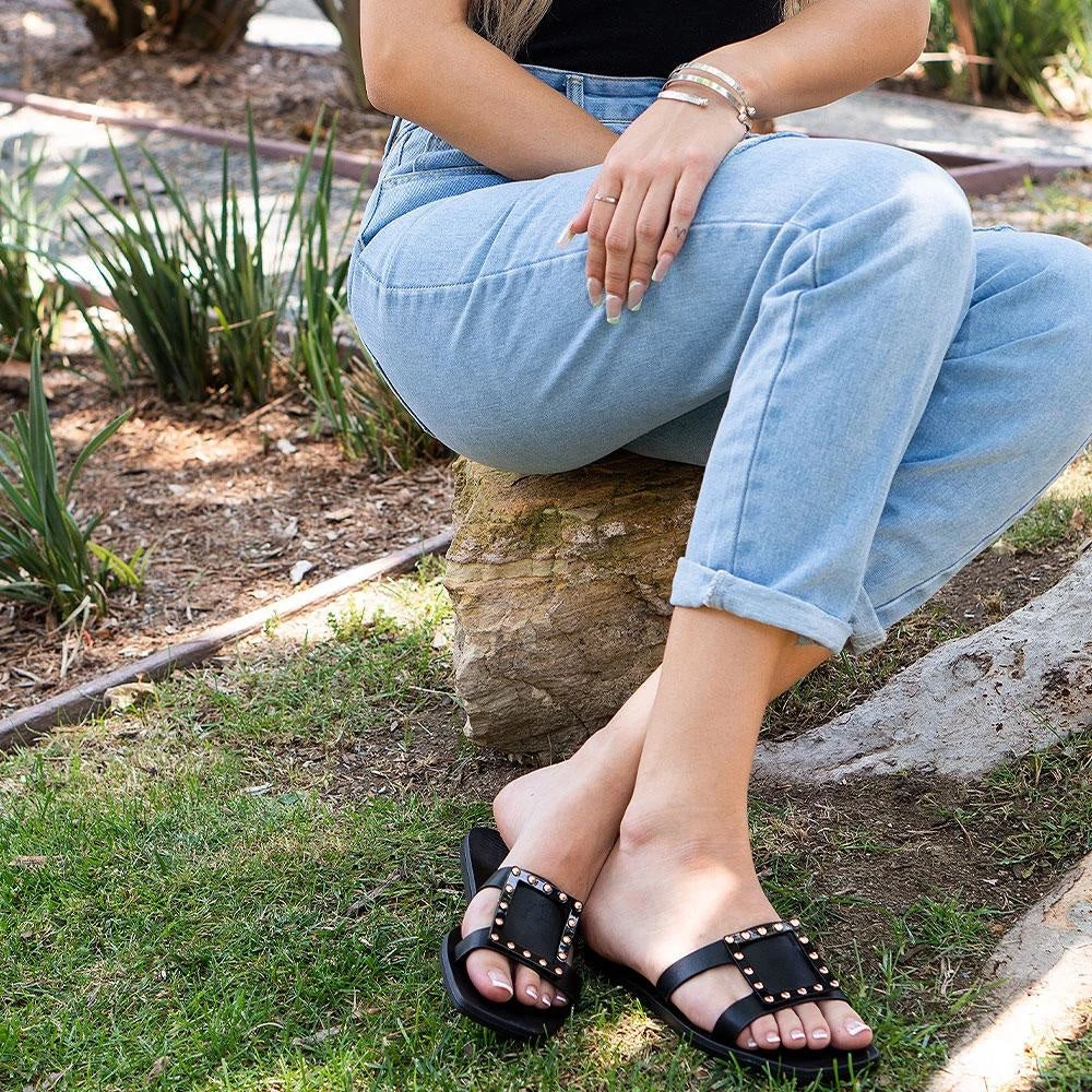 Bamboo Square-Toe Cut-Out Sandals 3 Bamboo Square-Toe Cut-Out Sandals