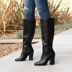 Bamboo Squared Heel Boots
