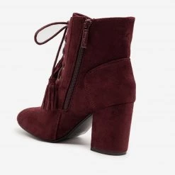 Nature Breeze Stacked Heel Lace Up Booties 30 Nature Breeze Stacked Heel Lace Up Booties