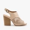 Qupid Shoes Stacked Heel Slingback Sandals Newest Arrivals