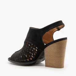 Qupid Shoes Stacked Heel Slingback Sandals Newest Arrivals