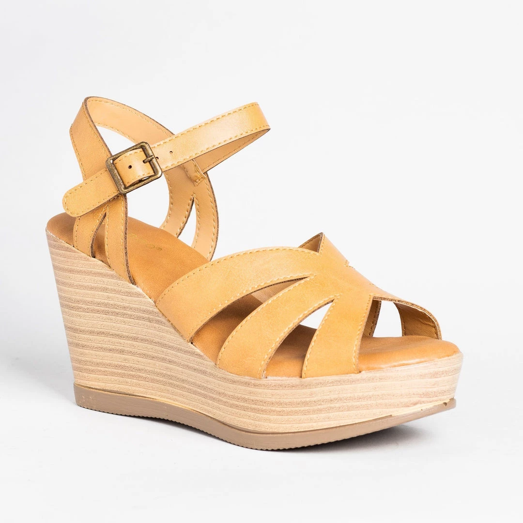 Bamboo Shoes Stacked Summer Wedges 1 Bamboo Shoes Stacked Summer Wedges