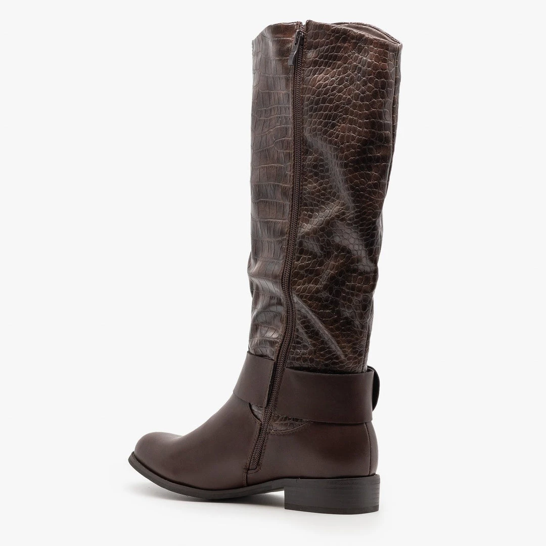 Reneeze Shoes Statement Crocodile Riding Boots 3 Reneeze Shoes Statement Crocodile Riding Boots
