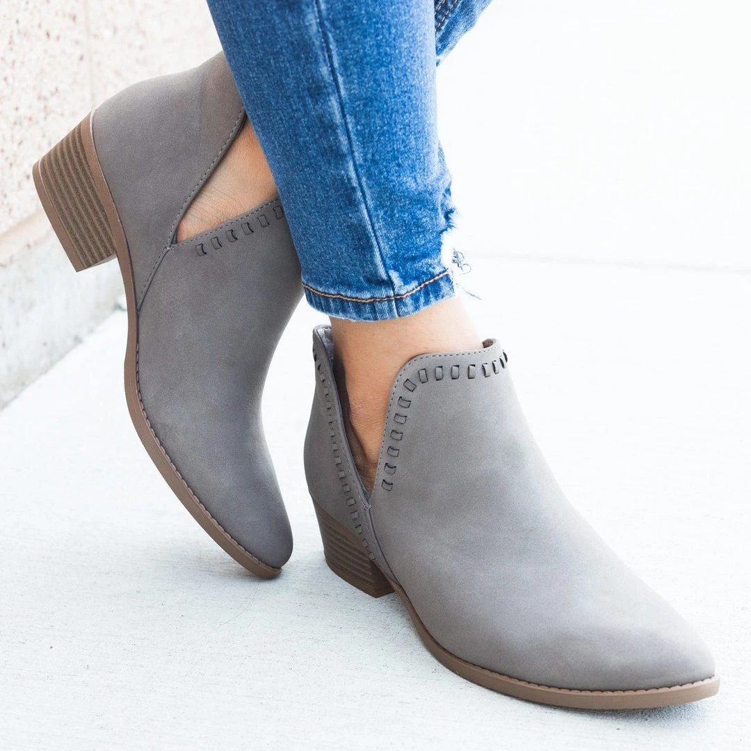 Soda Shoes Stitched Ankle Cut Bootie 4 Soda Shoes Stitched Ankle Cut Bootie