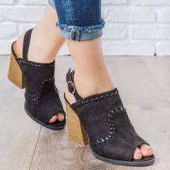 Qupid Shoes Newest Arrivals Stitched Chunky Heel Mules 12 Qupid Shoes Newest Arrivals Stitched Chunky Heel Mules