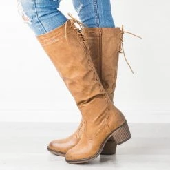 Mata Newest Arrivals Stitched Lace-Up Boots