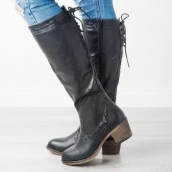 Mata Newest Arrivals Stitched Lace-Up Boots