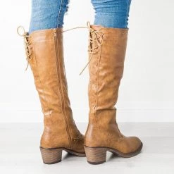 Mata Newest Arrivals Stitched Lace-Up Boots