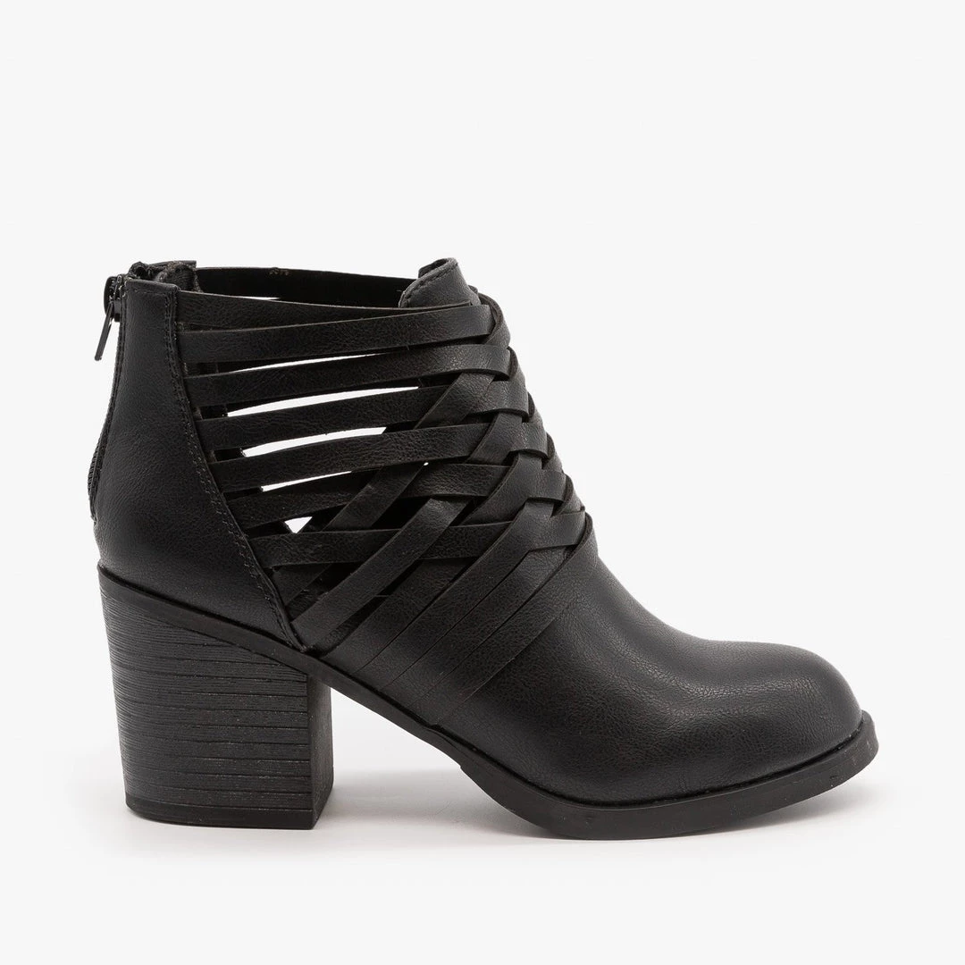 Bamboo Shoes Stitched Side Cut-Out Booties Newest Arrivals 4 Bamboo Shoes Stitched Side Cut-Out Booties Newest Arrivals