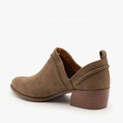 Qupid Shoes Newest Arrivals Stitched Side Cut-Out Booties FINAL SALE