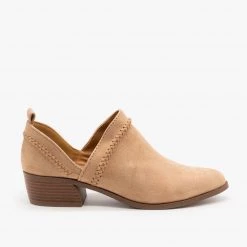 Qupid Shoes Newest Arrivals Stitched Side Cut-Out Booties FINAL SALE